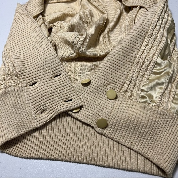 🦄rare Vintage ESCADA Cable Knit Wool Cardigan Sweater - Picture 6 of 12